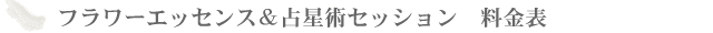 フラワーエッセンス＆占星術セッション　料金表